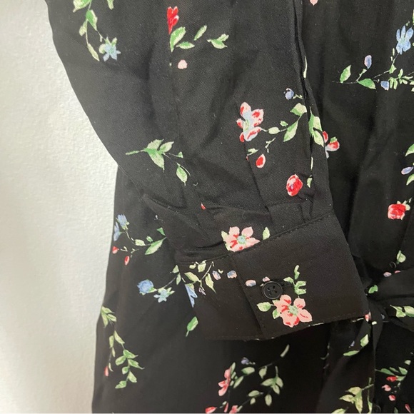 H & M Divided Long Floral Button Down Dress/ Long Shirt With Long Sleeves Size S - Picture 8 of 13